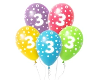 Balloon with digit 3, 12" / 5 pcs.